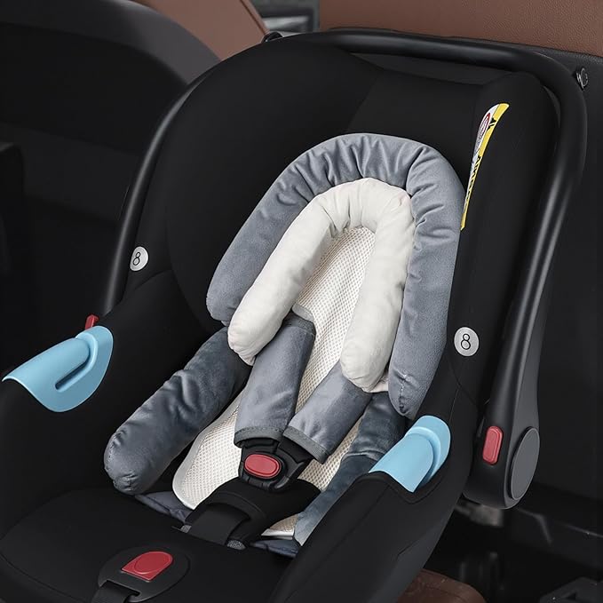 COOLBEBE Upgraded 3-in-1 Babybody Support & Strap Covers Set for Newborn Infant - Extra Soft Car Seat Insert Cushion Pad, Perfect for Carseats, Strollers, Swing