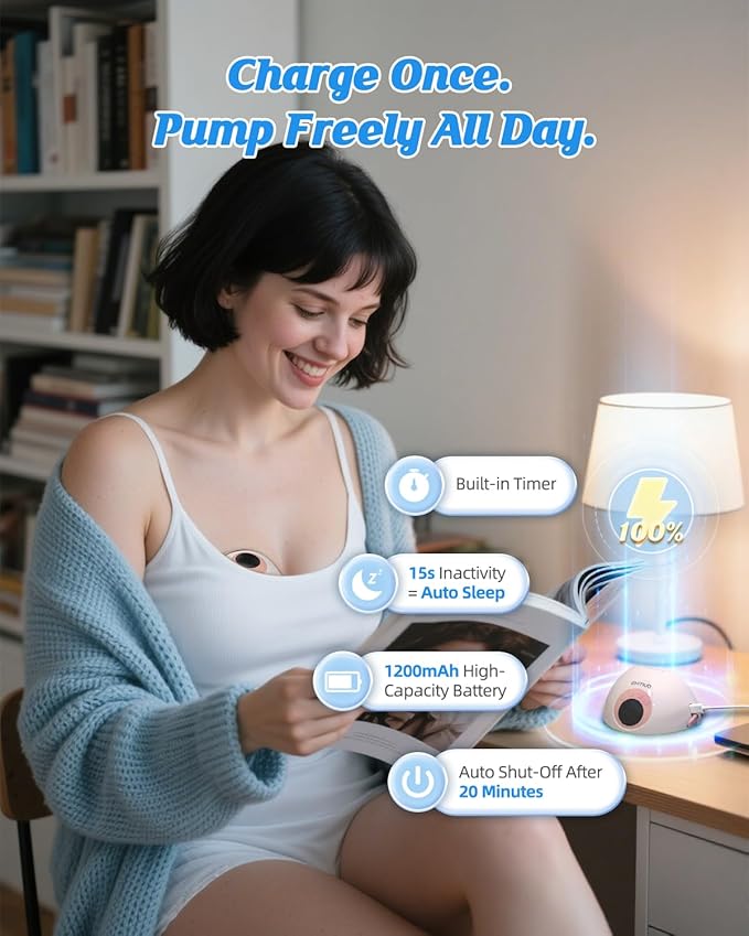 Hands Free Breast Pump MY-381, Wearable Breastfeeding Pump, Rechargeable Electric Pump with Voice Prompts, 4 Modes & 12 Suction Levels – Portable, BPA-Free, Double Pack (Pink)