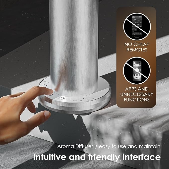 Waterless Essential Oil Diffuser,Aromatherapy Diffusers,Scent Diffusers for Home,Large Room, Hotel Scent Diffuser, 1000sq.ft, Aroma Diffusers (Silver)