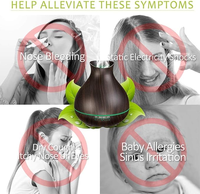 BZseed Aromatherapy Essential Oil Diffuser, 550ml Ultrasonic Fragrant Oil Large Room Humidifier, Diffusers for Home with Timer and Waterless Auto-Off, 7 Color LED Lights,Cool Mist Humidifiers