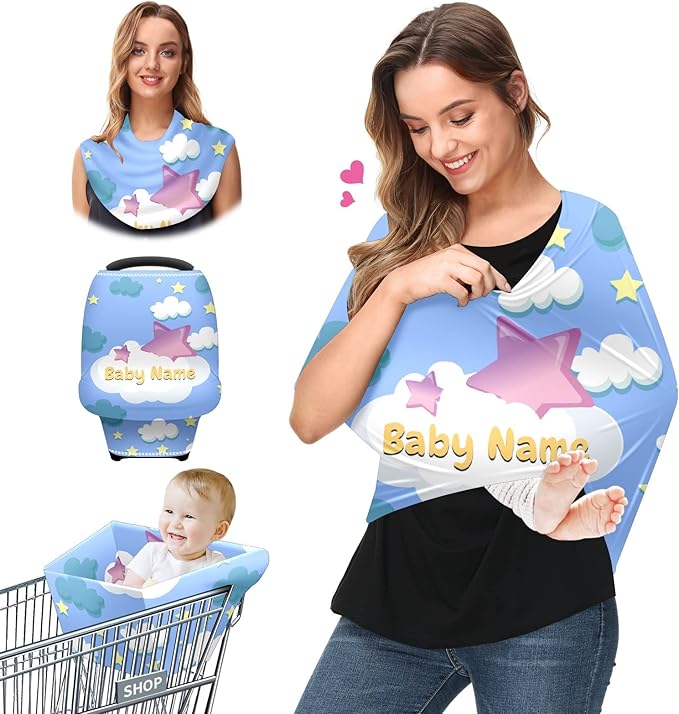 Baby Car Seat Stroller Cover Nursing Cover New Mom Breastfeeding Scarf Soft Stretchy Infant Carrier Cover Car Canopy Coverage