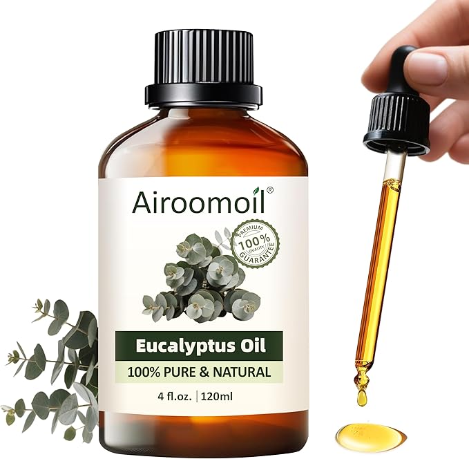 Pure Eucalyptus Essential Oil, 100% Pure Natural Eucalyptus Essential Oil, Premium Grade Essential Oils for Diffusers for Home, Skin, Care Massage, Soap Making, Aromatherapy, 4 Fl Oz | 120ml