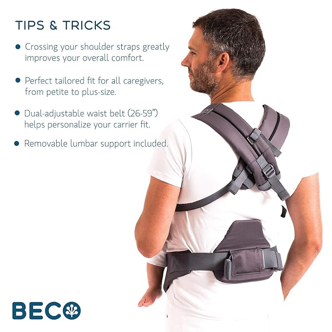Beco Baby Hybrid 8 All in 1 Mesh Cooling Carrier - Backpack, Front & Hip Carrier Newborn to Toddler (7-45lbs)