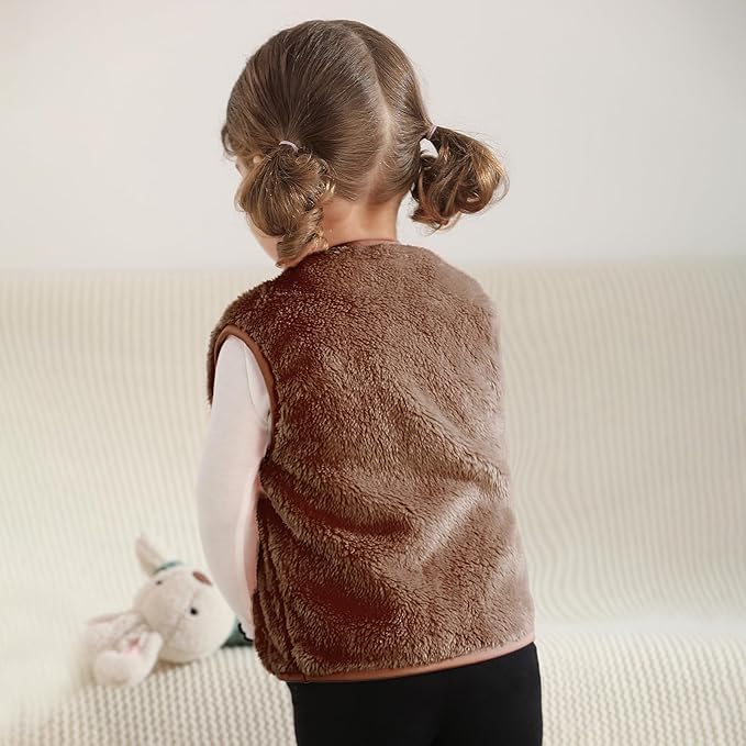 Baby Boys Girls Fleece Vest Zip Up Cute Bear Jackets Fuzzy Fall Winter Warm Clothes Newborn Outwear for Toddler Infant