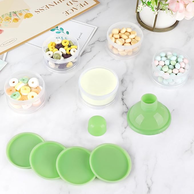 Accmor Formula Dispenser On The Go, 5 Compartments Stackable Formula Container for Travel, Baby Milk Powder Kids Snack Container, BPA Free