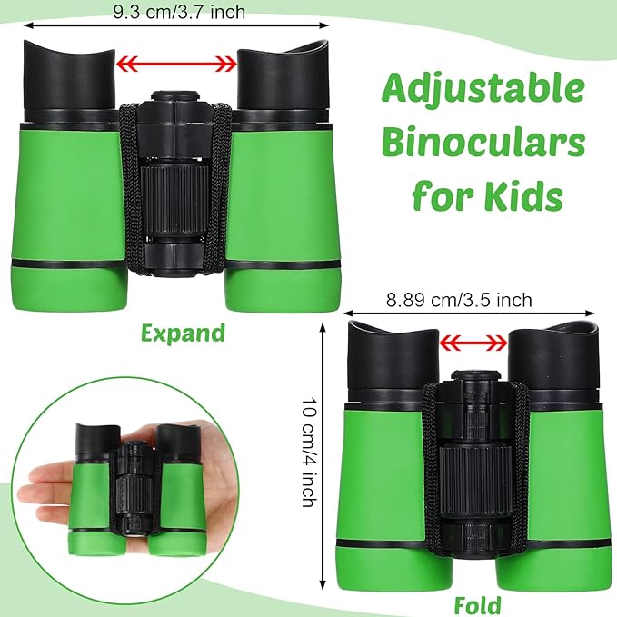 Yunsailing 9 Pack Kid Binoculars Shockproof Mini Compact Binoculars Gifts for 3-12 Years Boys Girls Folding Small Telescope for Kids Bird Watching Camping Outdoor Play, 9 Colors
