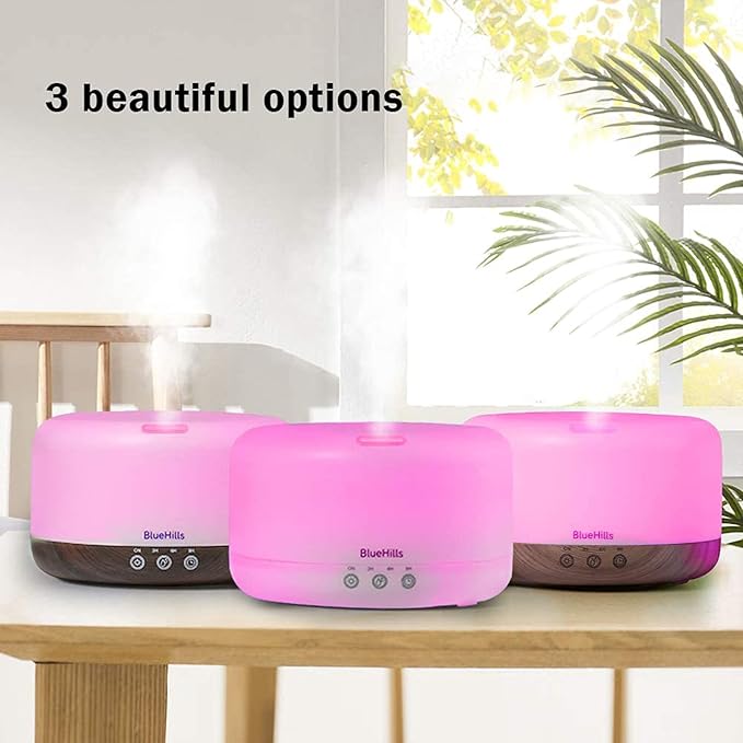 BlueHills Premium 1000 ML XL Essential Oil Diffuser Aromatherapy Humidifier with Remote for Large Room Home 18 Hour Run Huge Coverage Area 1 Liter Mood Lights Extra Large Capacity White D001