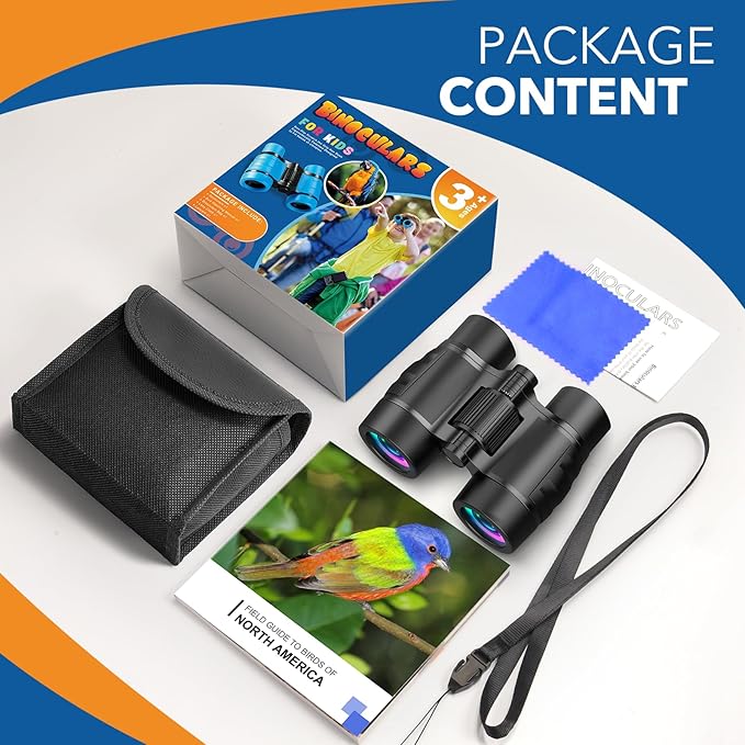 Boy Toys Ages 3-8: Kids Binoculars with Bird Watching Manual 4 5 6 7 8 Year Old Boys Girls Easter Birthday Gifts Outdoor Travel Binoculars Toy for Kid Age 4-6 Toddler Camping|Hiking Toys