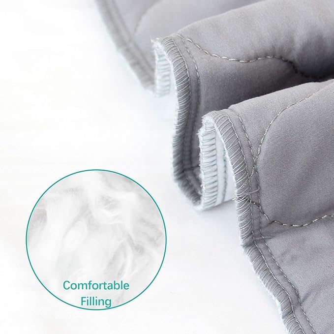 Waterproof Crib Mattress Protector Pad Cover 28" x 52", Anti Slip & Absorbent Waterproof Bed Pads for Standard Crib/Toddler Bed Quilted Machine Washable (Quilted Improved Thickness) Grey