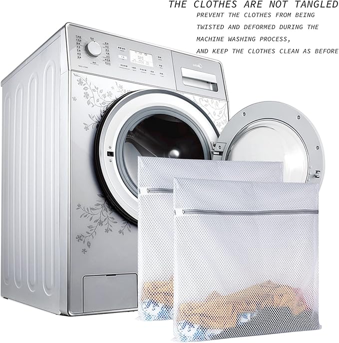 2 XX-Large Honeycomb Mesh Laundry Bag Delicates Durable for Washing Machine,24 x 24 Inches lingerie bags for Laundry, Travel Storage Organize Bag for Cotton Clothes,Sheet,Sweater, Shoes