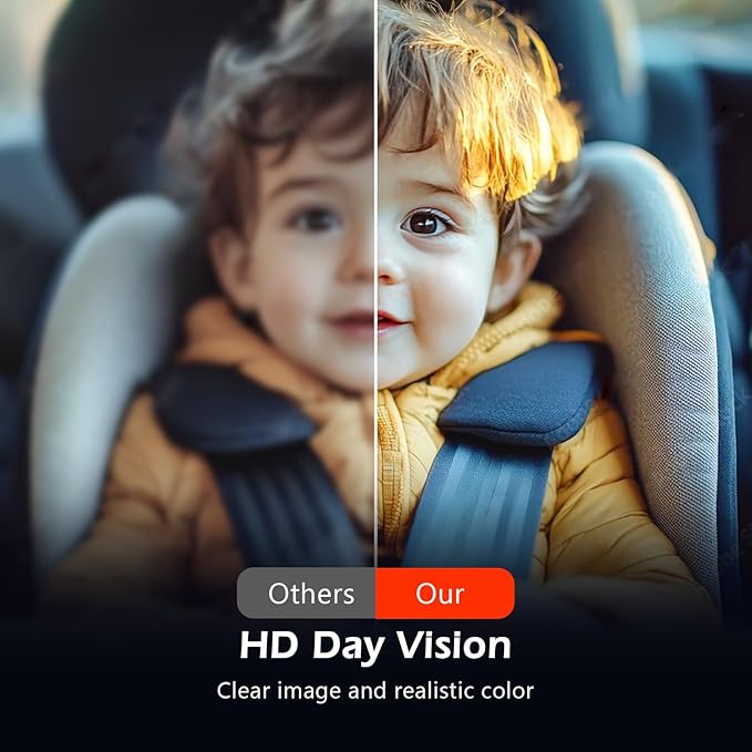 Baby Car Camera,4.3" HD Infrared Night Vision Baby Car Mirror with 178° Wide View, Safety Rear Facing Car Set Camera for Infants Kids Toddlers