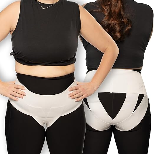 Women’s Pelvic Orthotic Support Belt ― Uterus Girdle for Prolapsed Bladder | Vulvar Varicosities | Postpartum Recovery | Dysfunction Pain Relief - High Waist - WHITE - XXL