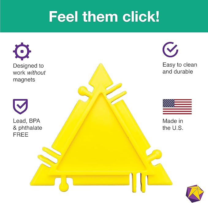 3D Building Set for Learning Math, Includes Many Online Activities,32-pc, Made in USA (Triangle/Rectangle/Square)