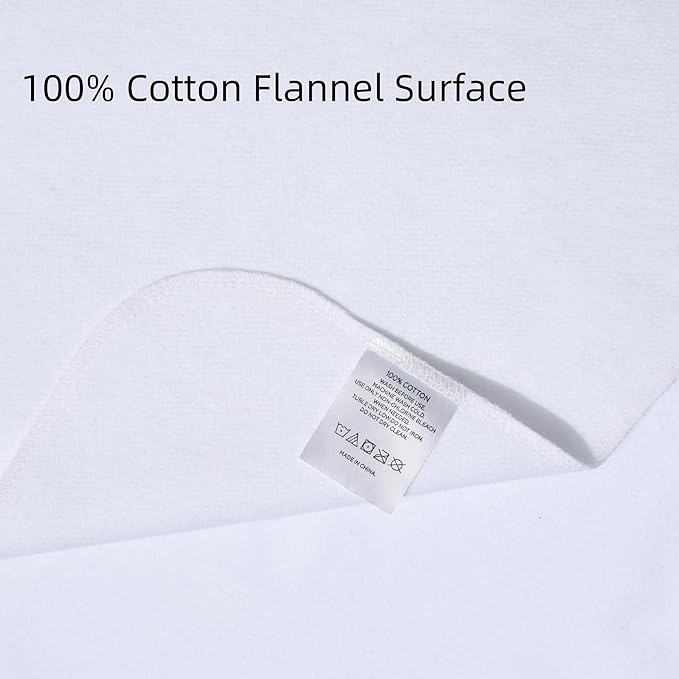 Waterproof Crib Mattress Protector Pad, 34" x 54", Washable, Reusable Flannel Protector Pad for Baby, Toddler, Elders and Pets, 1 Pack