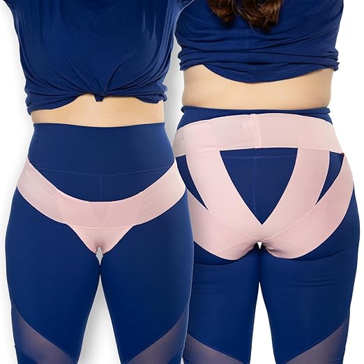 Women's Pelvic Support Belt ― Uterus Girdle for Prolapsed Bladder | Postpartum Recovery | Pain Relief | Low Waist - PINK - XXL