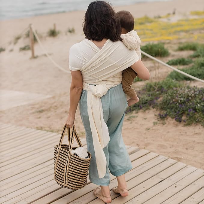 Boba Baby Wrap Carrier – Original Baby Sling Carrier for Newborns (7–35 lbs), Soft, Secure, Hands-Free & Ergonomic, Ideal for Comfortable Bonding, New Parents (Serenity Oat Meadow)