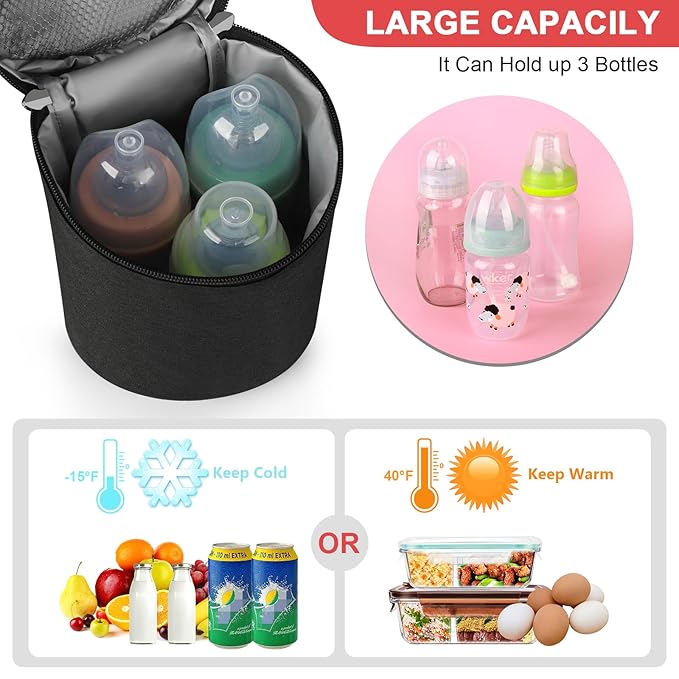 Accmor Breastmilk Cooler Bag, Insulated Baby Bottle Cooler Tote Bags for Nursing Mom Daycare