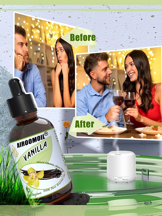 Vanilla Bean Essential Oil Warm Scented Oils Perfume Air Freshener Diffuser Candle Making Aroma Refill Wick Scent Skin Fragrance Oil 4 Fl Oz