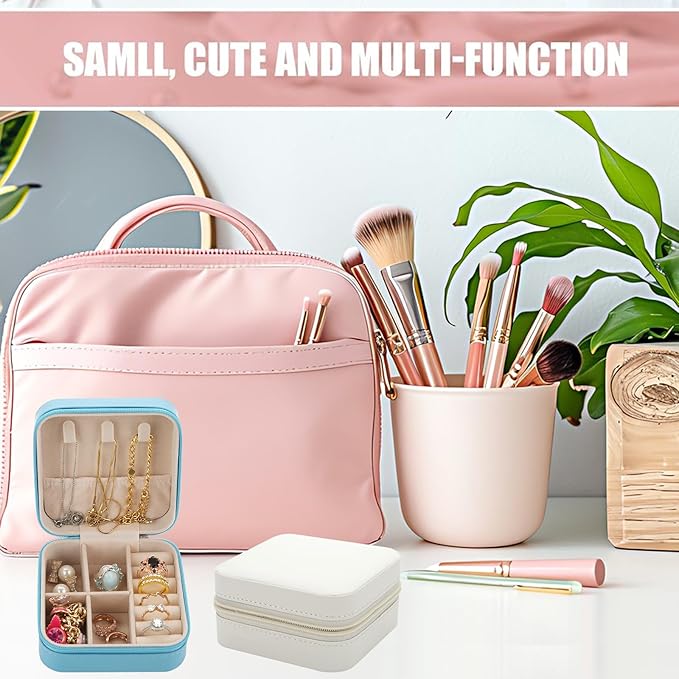 Bridesmaid Proposal Gifts Letter Cosmetic makeup bag bulk for Wedding Party Favors Bachelorette party decorations Toiletry Organizer Bag Makeup Case Gift (6, SkyBlue)