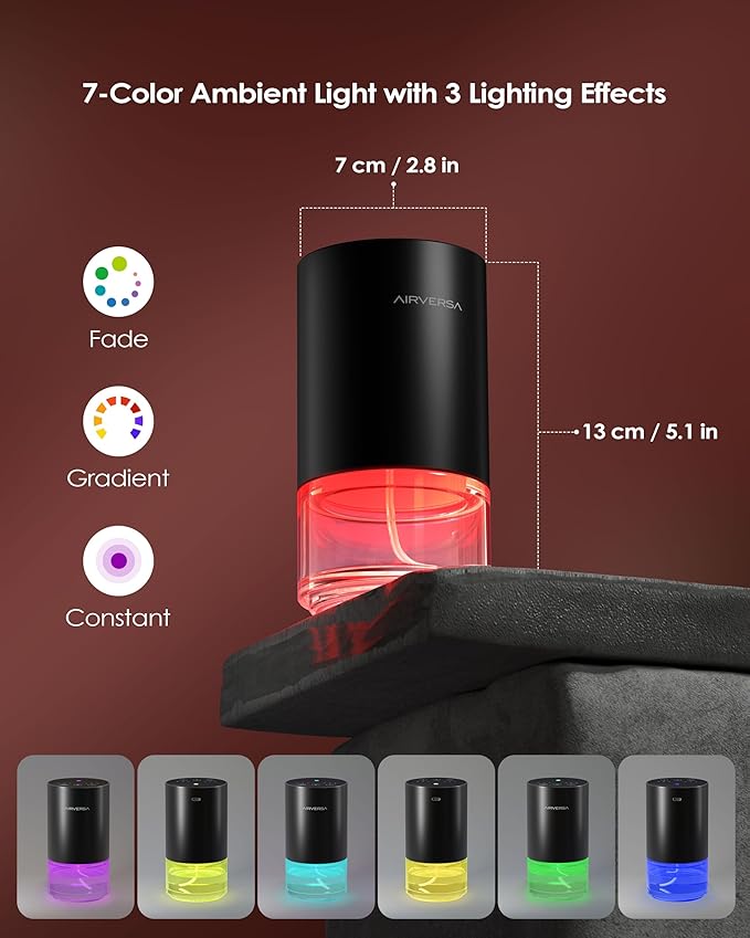 Waterless Essential Oil Diffuser Starter Kit with 30mL Hotel Scent Fragrance Oils Inspired of Ritz-C., Battery Operated Mini Scent Air Machine Portable Diffuser for Home Car Office, Black AN9