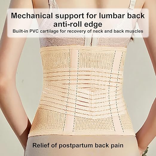 Postpartum Belly Support Recovery Belly/Waist/Pelvis Belt Shapewear Slimming Girdle, Beige for Posture Correction (X-Large)