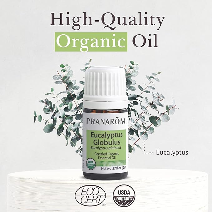 Pranarom - USDA Certified Organic Eucalyptus Globulus Essential Oil 5ml - Wellness Enthusiasts - Aromatherapy - Certified Organic Purity - 100% Pure, Non-GMO, Vegan