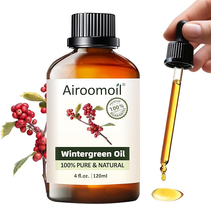 Pure Wintergreen Essential Oil, 100% Pure Natural Wintergreen Essential Oil, Premium Grade Essential Oils for Diffusers for Home, Skin, Care Massage, Soap Make, Aromatherapy, 4 Fl Oz | 120ml