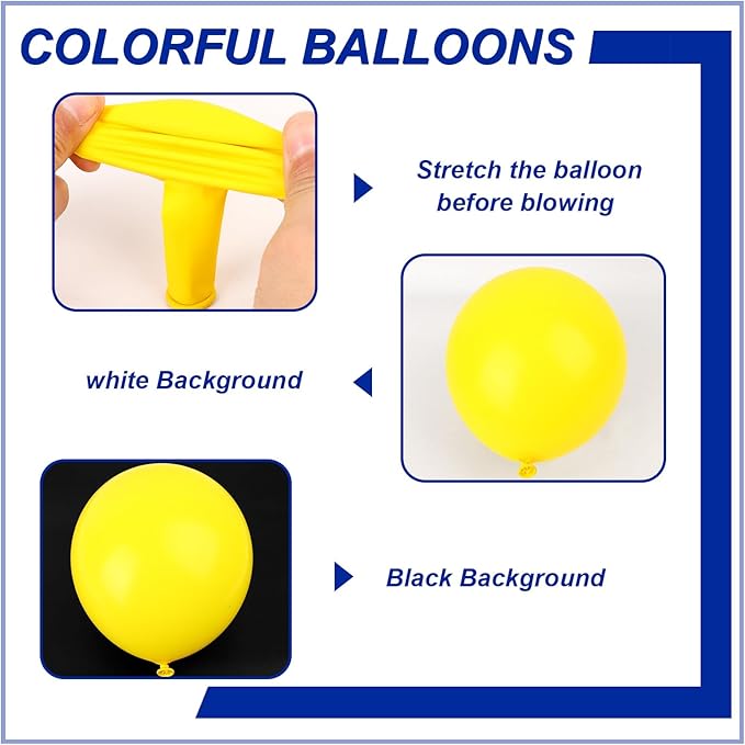 140pcs Yellow Round Balloons Different Sizes 18 12 10 5 Inch Latex Balloons for Arch Decoration Party Balloon Kit for Graduation Birthday Party Wedding Balloon Baby Shower Decoration