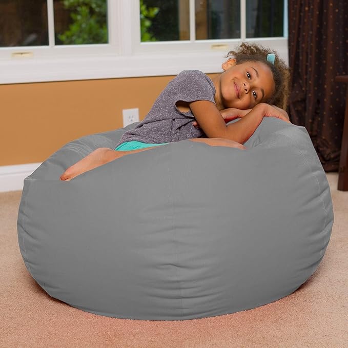 Posh Creations Bean Bag Chair for Kids, Teens, and Adults Includes Removable and Machine Washable Cover, Canvas Coloring Fabric - Fun Creatures, 48in - X-Large
