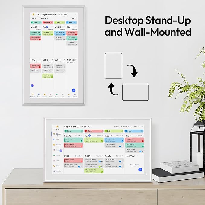 BOCT 21.5'' Digital Calendar Wall - 32GB Memory Touch Screen Chore Chart Smart Calendar,Digital Planner,Auto-Sync,APP Control,Interactive Family Schedules, Gift for Mother