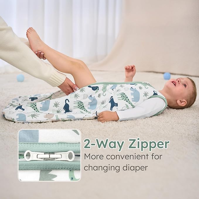 Yoofoss Baby Sleep Sack 6-12 Months, 1.5 Tog Baby Wearable Blanket with 2-Way Zipper, 100% Cotton Organic Fabric Winter Infant Sleeping Sack, Warm Soft Comfy