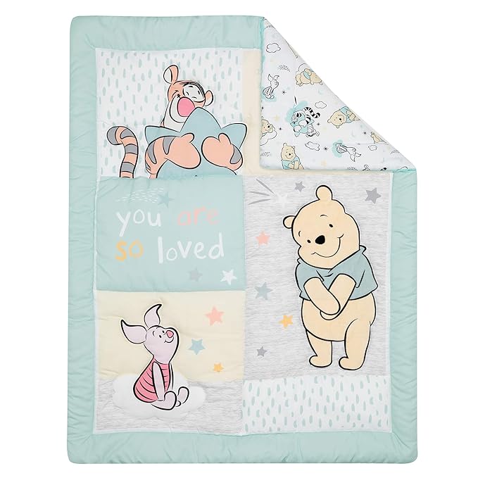 Lambs & Ivy Disney Baby Winnie The Pooh Hugs 3-Piece Nursery Crib Bedding Set