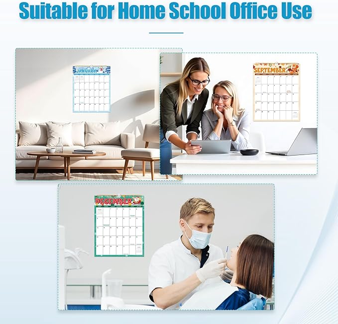 Wall Calendar 2026-2027, 18 Month Calendar from January 2026 to June 2027 14.5" x 11.8" Large Desk Calendar with Twin-Wire Binding for Home Office Planning Personal Organisers, Festival Style