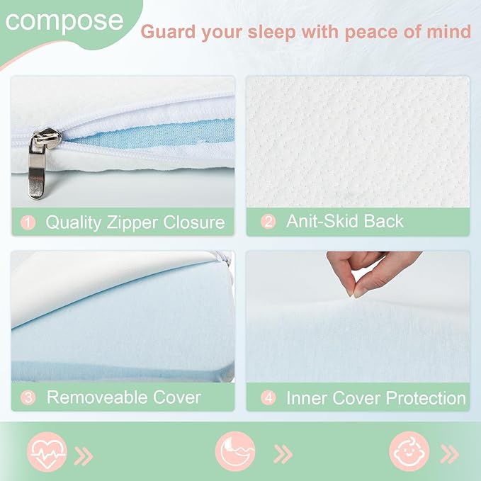 ANGELBLISS Bassinet Mattress Topper, Gel Memory Foam Mattress with Removable Cover Fit for AMKE Bassinet (35" x 20"), Bellababy, Evolur Stellar and Yamesmile Bassinets, Waterproof Soft Mattress