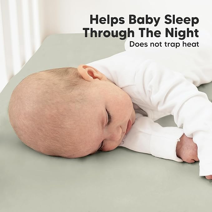 KeaBabies 2-Pack Organic Crib Sheets for Boys, Girls - 52x28 Fitted Crib Mattress Sheet Neutral, Breathable Jersey Cotton Cover for Baby Bed, Toddler Mattress, Soft & Cute Prints (Lichen)