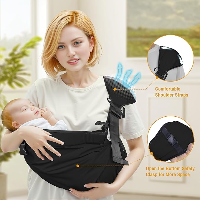 Baby Carrier Newborn to Toddler,Adjustable Baby Sling Carrier,Comfortable and Lightweight Toddler Carrier for 25-60 lbs,Ideal for Shopping Travelling