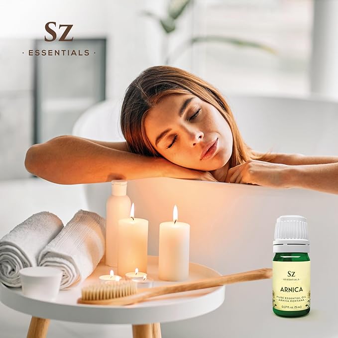 Arnica Essential Oil (Arnica Montana) – Therapeutic Grade, 100% Pure & Undiluted with Fresh Herbal Aroma for Soothing Relief, Aromatherapy, Muscle Recovery & Skin Care - Vegan 0.17 oz