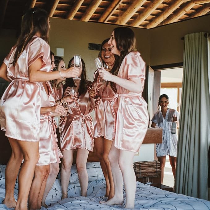 Bridesmaid Proposal Gifts Letter Cosmetic makeup bag bulk for Wedding Party Favors Bachelorette party decorations Toiletry Organizer Bag Makeup Case Gift (8, SkyBlue)