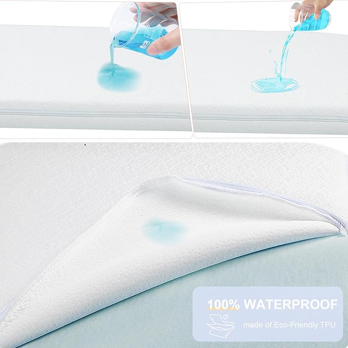 NeoBorn Baby Bassinet Mattress Pad, 32" x 22" Dual Sided Comfort Gel Memory Foam Mattress with Removable Soft Tencel Cover Fit for Fodoss Bassinet