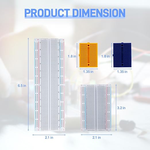 276Pcs Breadboard Jumper Wires Kit, 2Pcs 830 Breadboards + 2Pcs 400 Breadboards + 2Pcs Color-Coded 170 Breadboards + 140Pcs U-Shape Jumpers and 2x65Pcs Flexible Wires for Arduino, Raspberry Pi, STEM