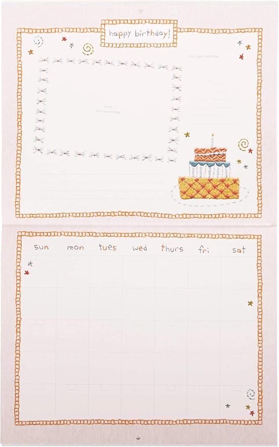 C.R. Gibson Animals 'Hello World' Baby Calendar Baby First Year Tracker, 11'' W x 18'' H