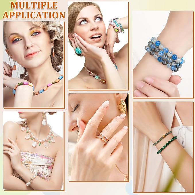 PAXCOO 12 Rolls Elastic String for Bracelets, Stretch Magic Elastic String Bead Cord Jewelry Thread for Bracelet, Necklaces, Clay Beads, Pony Beads (Assorted Colors)