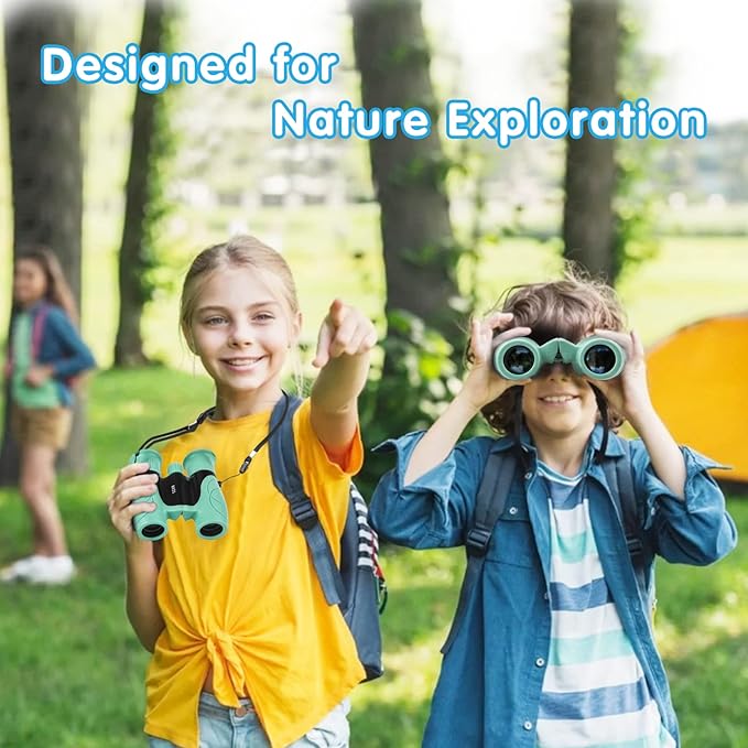 MAKINO Binoculars for Kids, Gifts for 3-12 Year Boys Girls, Compact Kids Binoculars 8x21 High-Resolution for Bird Watching, Camping, Exploration, Hiking, Hunting, Sports Events and Safari Park