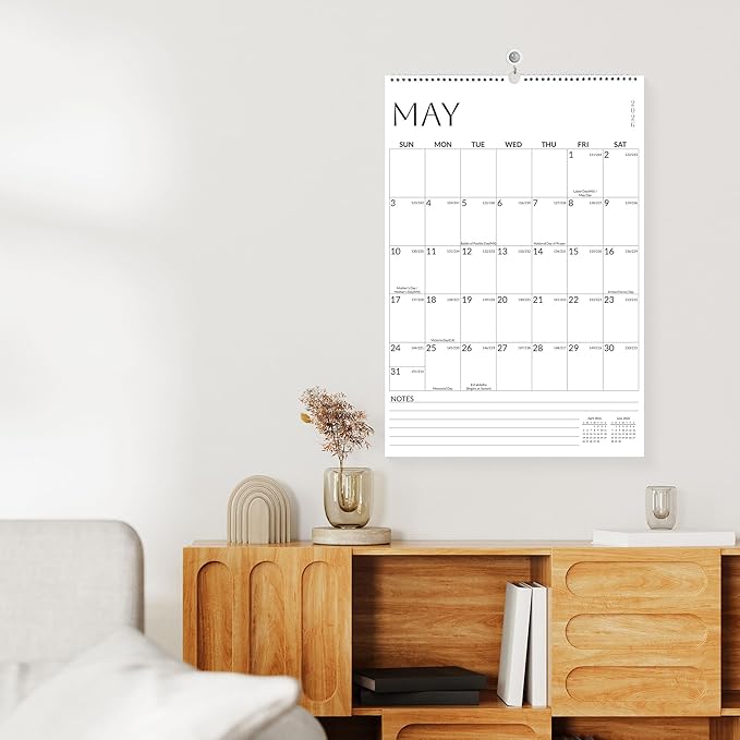 SUNEE Wall Calendar 2025-2026 Large 22.75"x15.5", 21 Month Calendar from October 2025 to June 2027, Vertical Extra Large Monthly Calendar 2026 for Wall, White