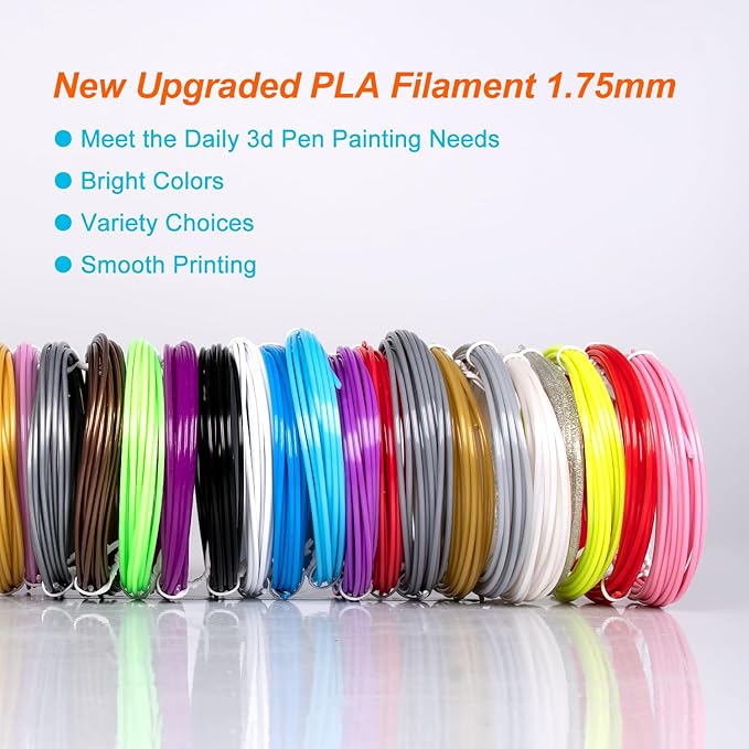 40 Colors PLA 3D Pen Filament Refills Compatible with SCRIB3D MYNT3D PIKA3D 3D Pen Most 1.75mm 3D Prining Pens NOT FIT 3Doodler Start Pen