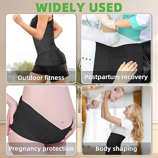 XXX-Large 2 in 1 Postpartum Belly Band Wrap Black, C-Section Support Belt, Post Partum Support Recovery Waist/Pelvis Belt, Hysterectomy Binder Girdle Stomach