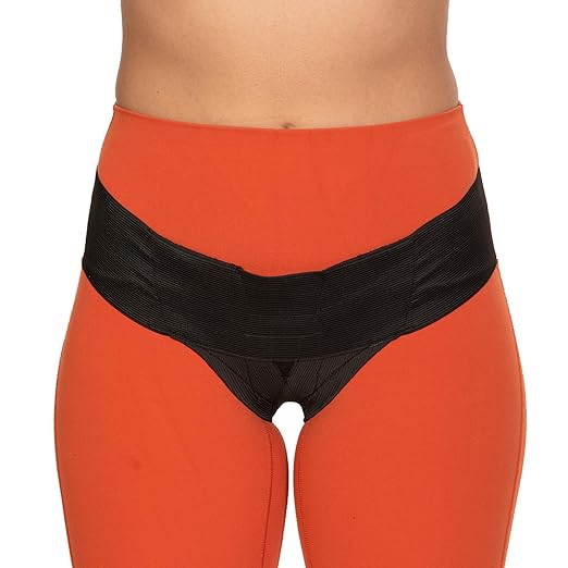 Patented Women’s Pelvic Floor Orthotic Support Belt ― Uterus Pain Relief Girdle for Prolapsed Bladder, Vulvar Varicosities, Postpartum Recovery, SPD | Low Waist - Black (M)