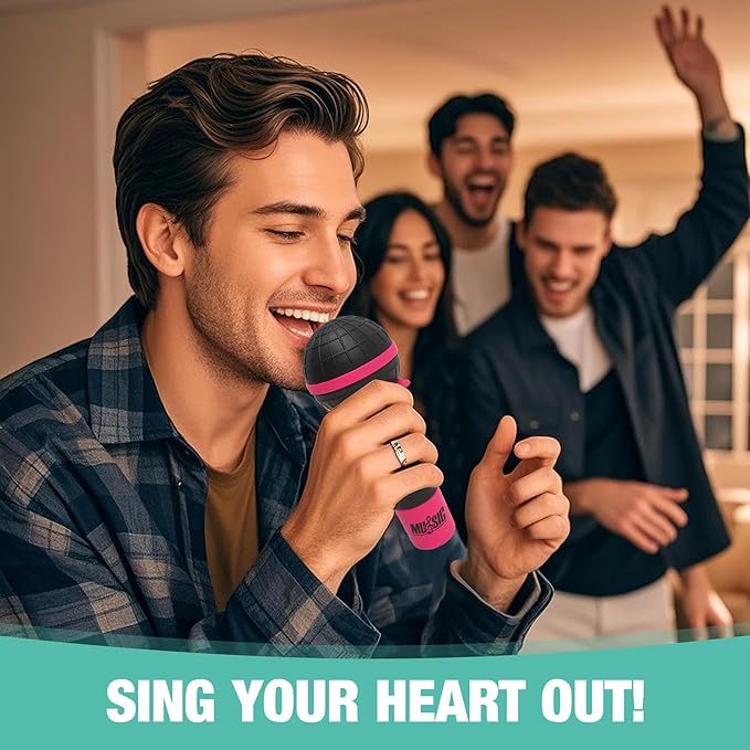 Mic misheard Music Trivia Card Game, Karaoke Party Game for 2-10 Players, Music Card Games with 250 Lyrics (125 Cards) for Family and Adult Christmas & Birthday Gifts