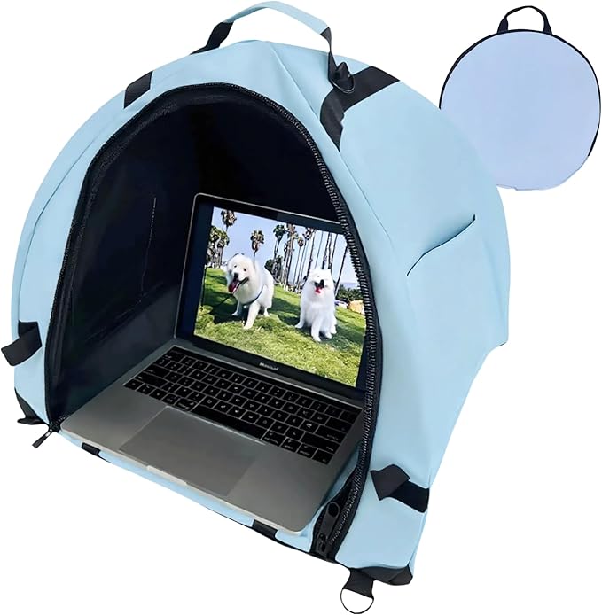 Laptop Sunshade Tent & Bag Portable Case for Working Outside | Anti-Glare | Water Resistant | for 13-18 inch Laptop| Portable Privacy Screen Hood | Cubicle Shade for Laptop