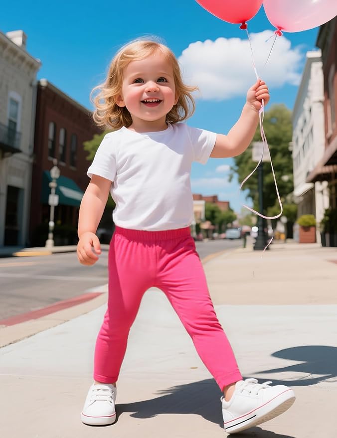 Witwot 5 Pack Toddler Leggings Baby Girl Cotton Pants Toddler Girls Clothes Size 18M-5T